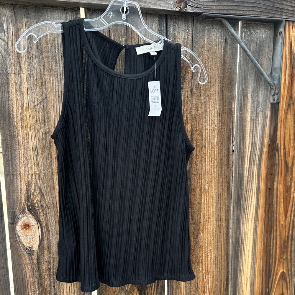 LOFT Ribbed Black Tank Top